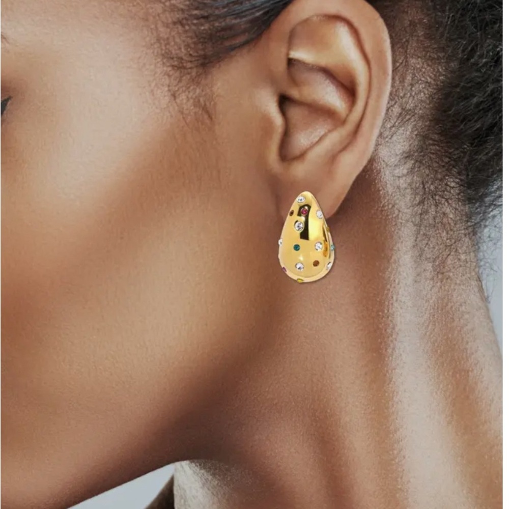 Eye Candy Jewel Gold Earrings